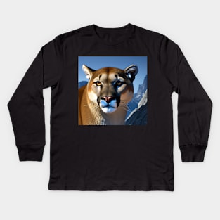 Mountain Lion - AI-Generated Kids Long Sleeve T-Shirt